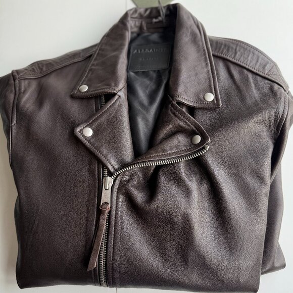 Men’s ALLSAINTS Tyson Leather Biker Jacket XXL - Picture 3 of 7
